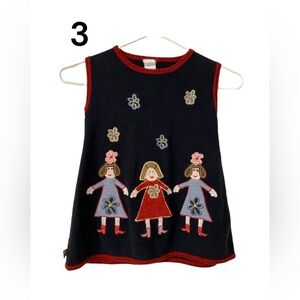 BLU CHILDS Sweater Dress So Cute Size 3 Blue with Applique Girls